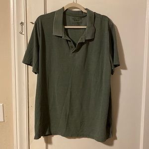 Forest Green Lucky Brand Venice Burnout Polo Shirt